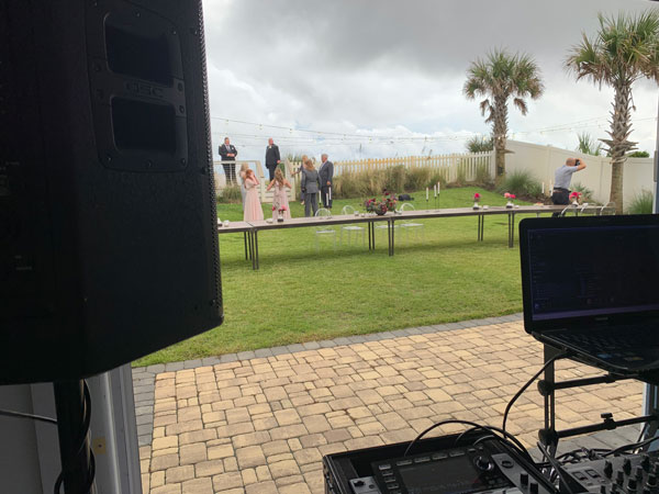DJ Setup for Folly Beach wedding