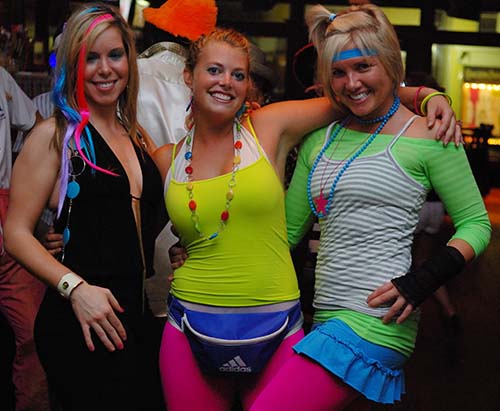 Girls at an 80s party in Charleston