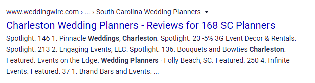 Google Search Charleston Wedding Planners