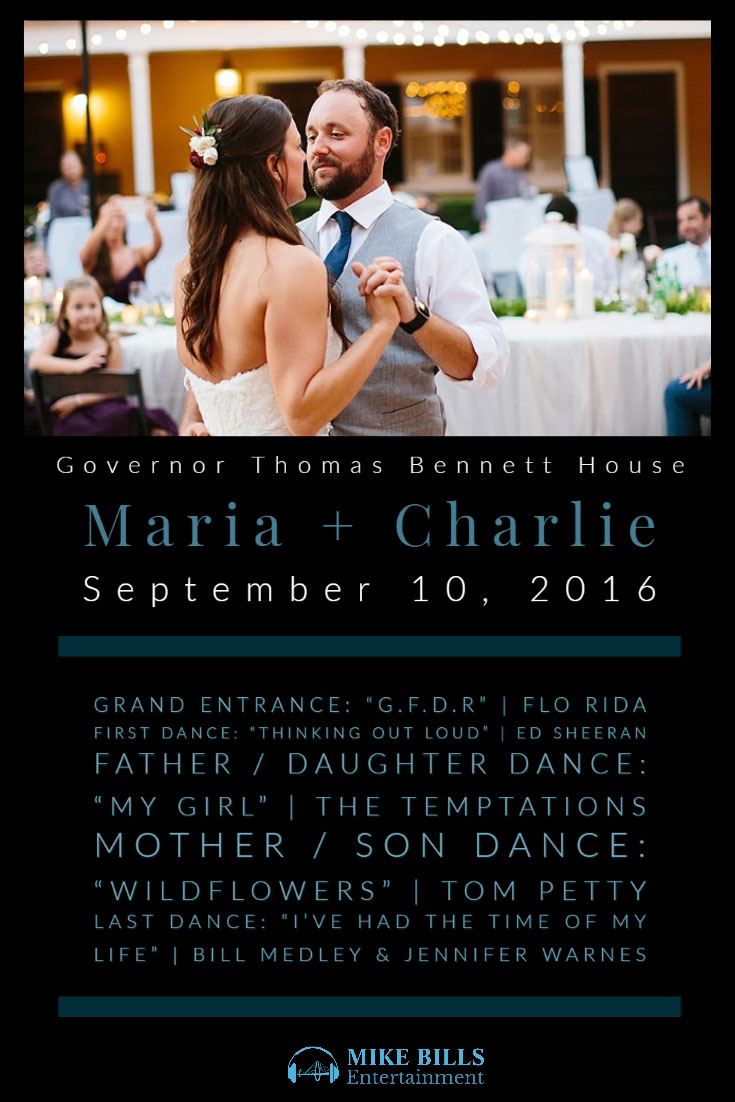 Mariah Charlie Thomas Bennett House Special Songs Wedding Playlist